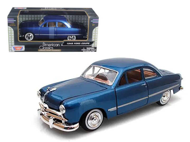 1949 Ford Coupe Blue 1/24 Diecast Model Car By Motormax 1