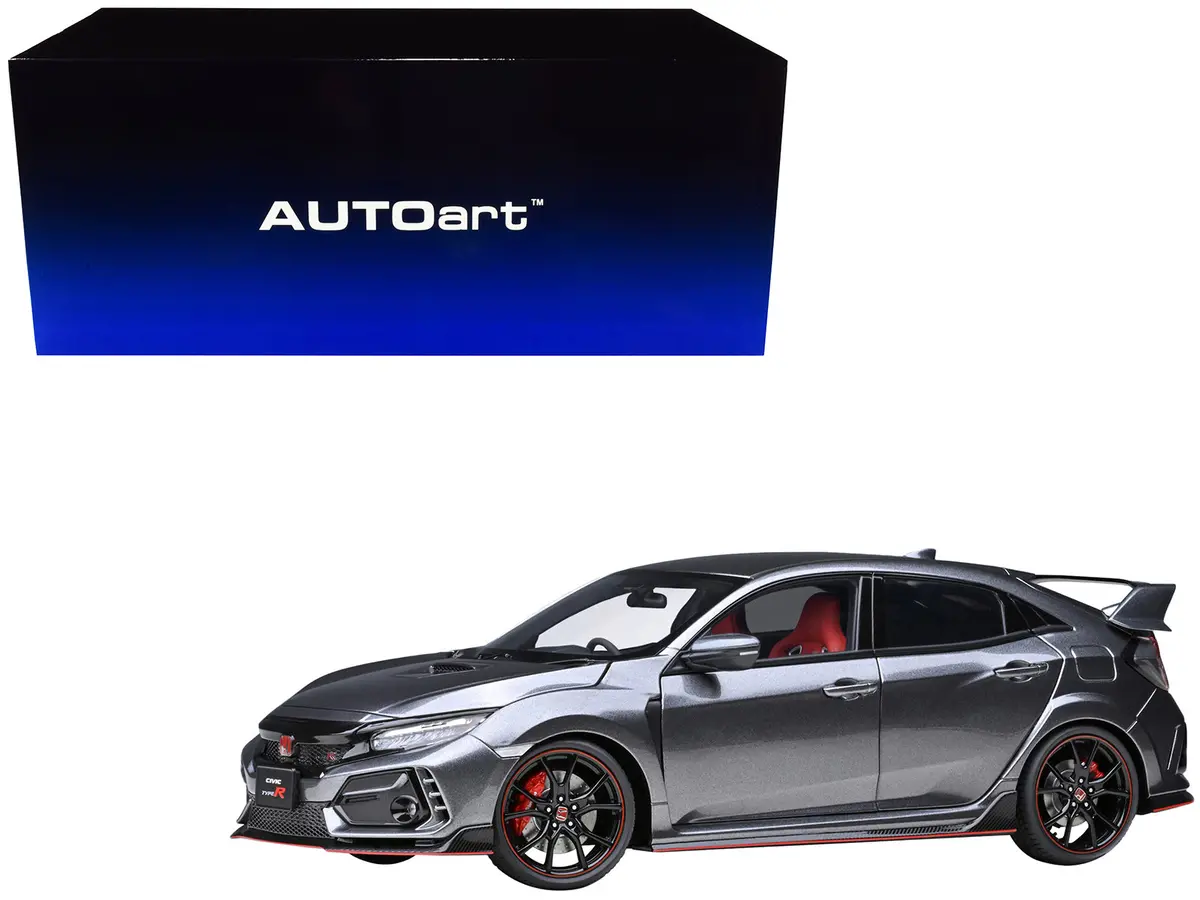 2021 Honda Civic Type R (Fk8) Rhd (Right Hand Drive) Polished Metal Gray Metallic 1/18 Model Car By Autoart 1