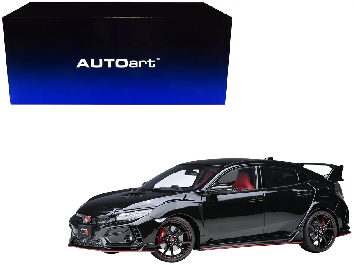 2021 Honda Civic Type R (Fk8) Rhd (Right Hand Drive) Crystal Black Pearl 1/18 Model Car By Autoart 1