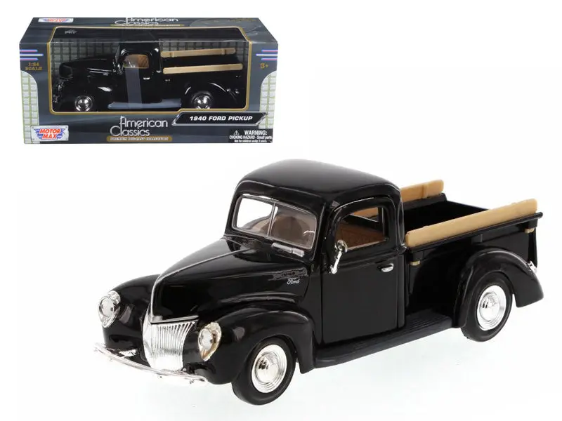1940 Ford Pickup Truck Black 1/24 Diecast Model By Motormax 1