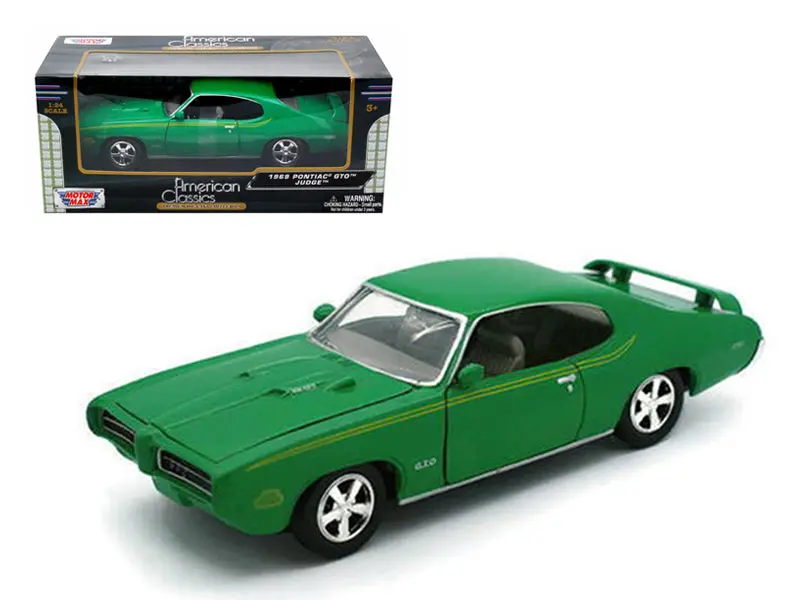 1969 Pontiac Gto Judge Green 1/24 Diecast Model Car By Motormax 1