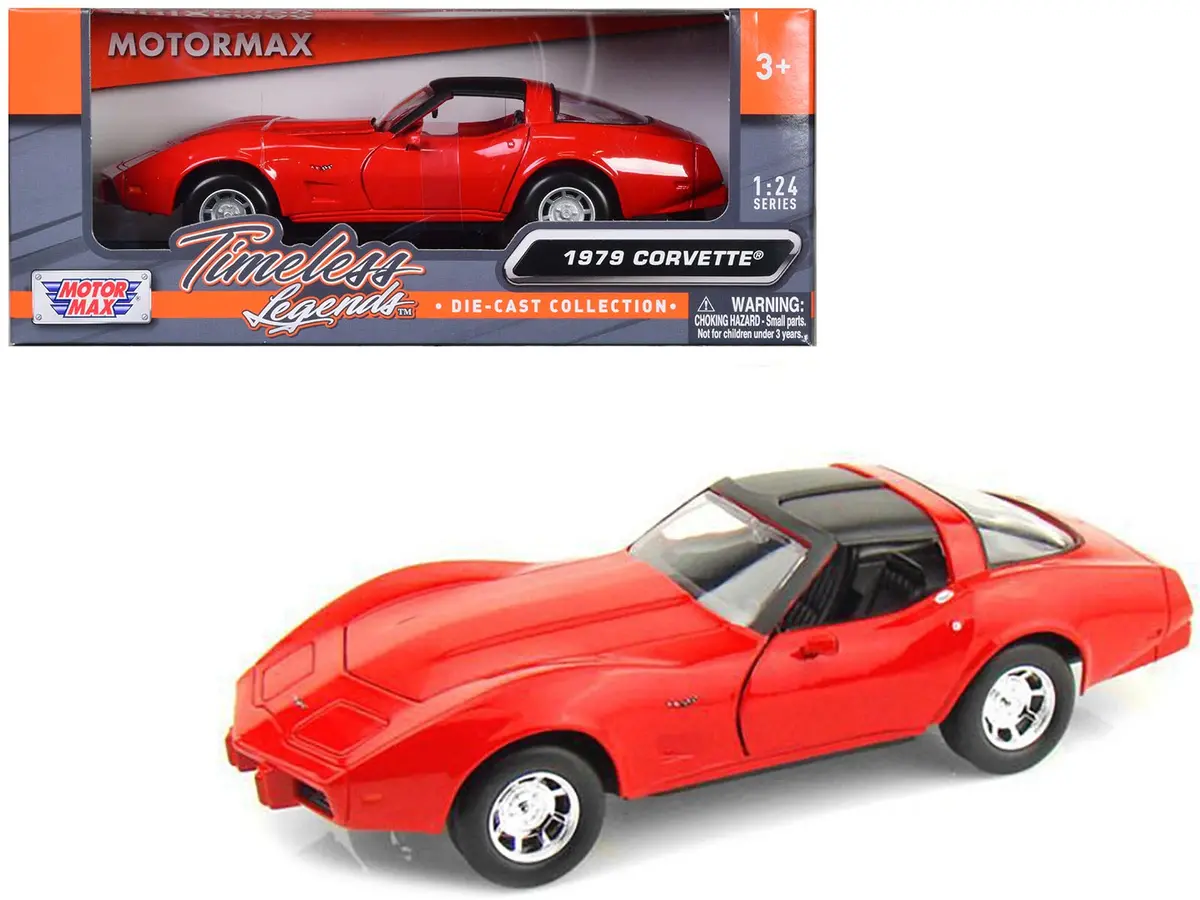 1979 Chevrolet Corvette Red 1/24 Diecast Model Car By Motormax 1
