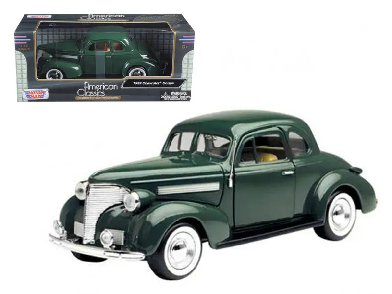 1939 Chevrolet Coupe Green 1/24 Diecast Model Car By Motormax 1