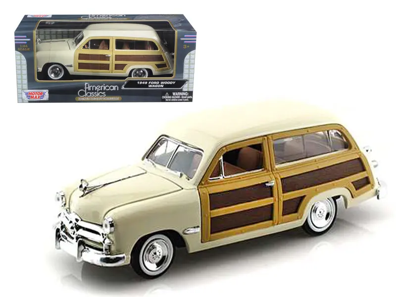 1949 Ford Woody Wagon Beige 1/24 Diecast Model Car By Motormax 1