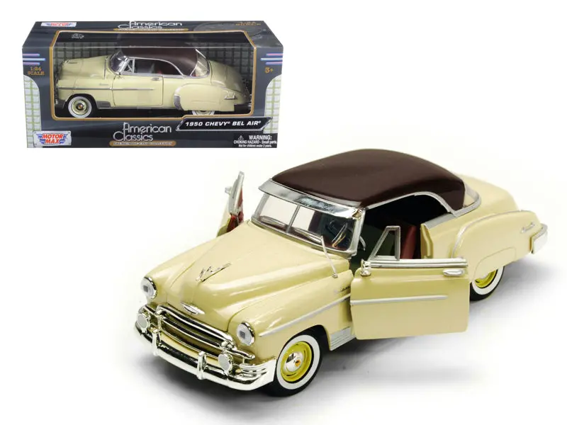1950 Chevrolet Bel Air Cream 1/24 Diecast Model Car By Motormax 1