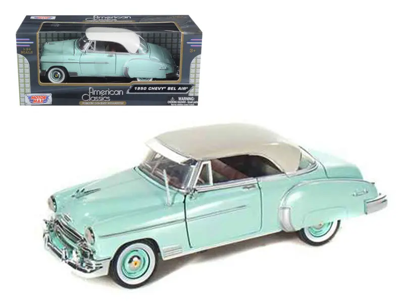 1950 Chevrolet Bel Air Green 1/24 Diecast Model Car By Motormax 1