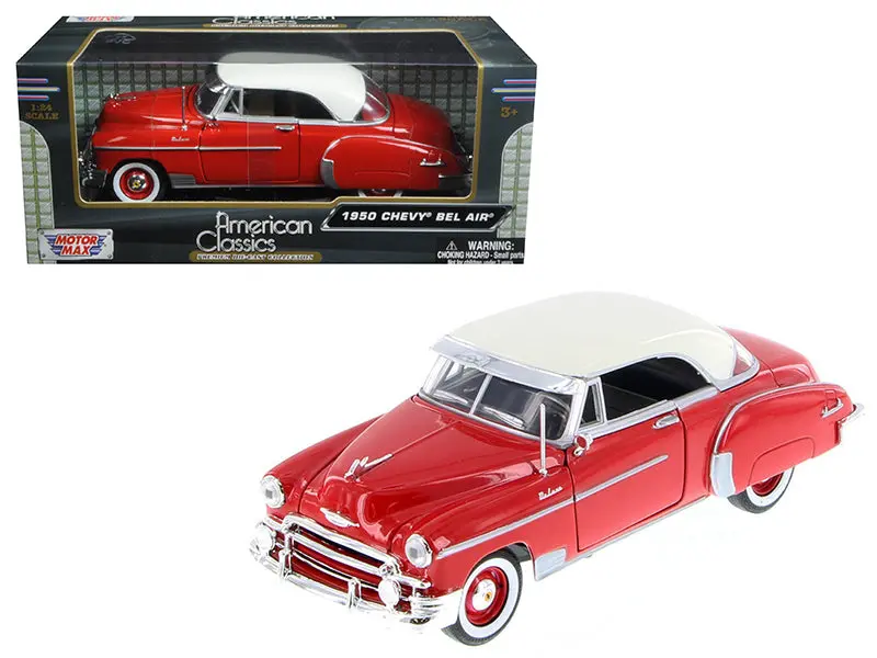 1950 Chevrolet Bel Air Red 1/24 Diecast Model Car By Motormax 1