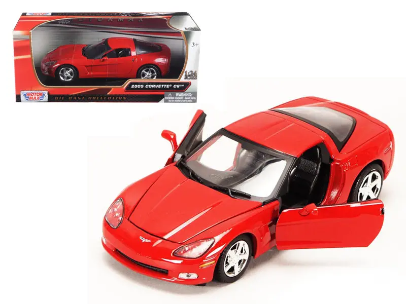 2005 Chevrolet Corvette C6 Coupe Red 1/24 Diecast Model Car By Motormax 1