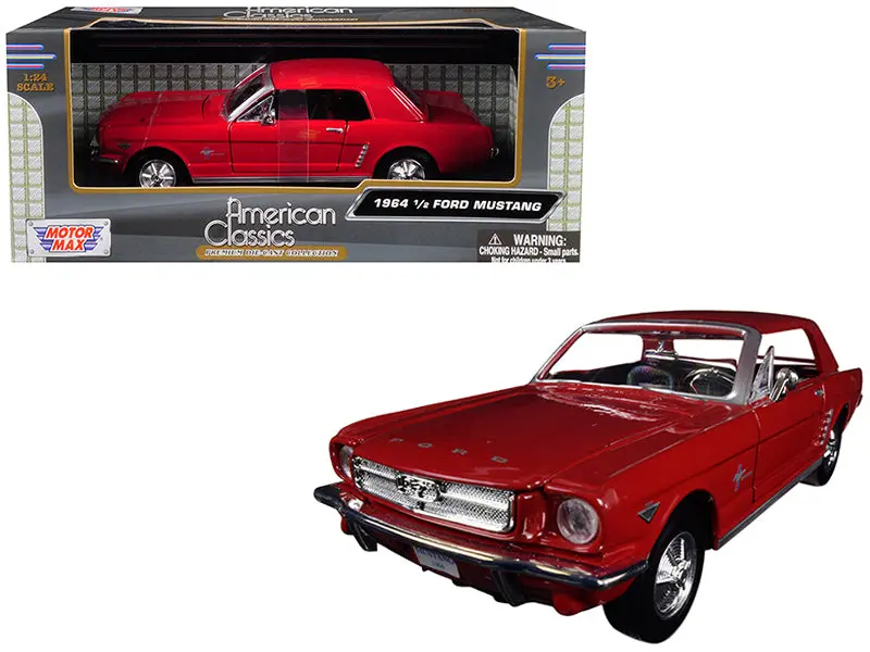 1964 1/2 Ford Mustang Red 1/24 Diecast Model Car By Motormax 1