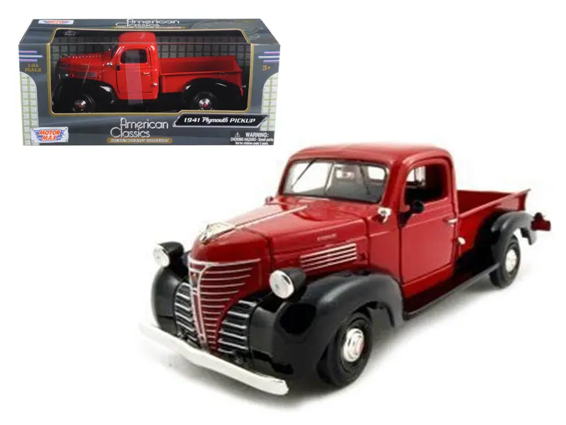 1941 Plymouth Pickup Red 1/24 Diecast Model By Motormax 1