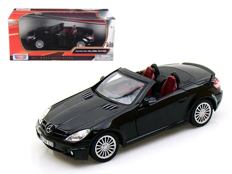 Mercedes Benz Slk55 Amg Convertible Black 1/24 Diecast Model Car By Motormax 1