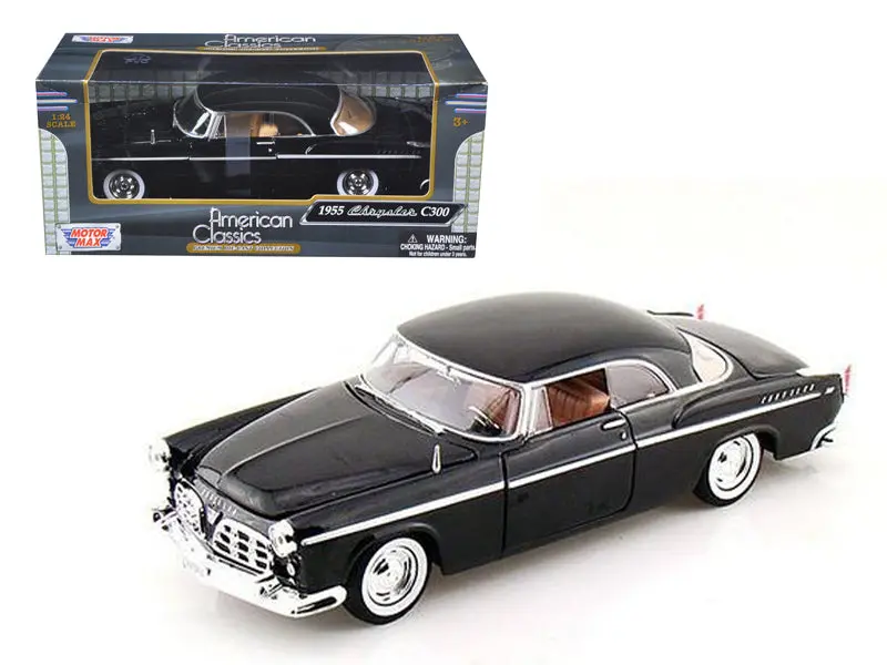 1955 Chrysler C300 Black 1/24 Diecast Model Car By Motormax 1