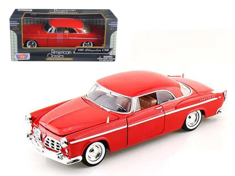 1955 Chrysler C300 Red 1/24 Diecast Model Car By Motormax 1