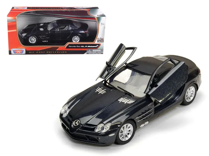 Mercedes Mclaren Slr Metallic Black 1/24 Diecast Model Car By Motormax 1