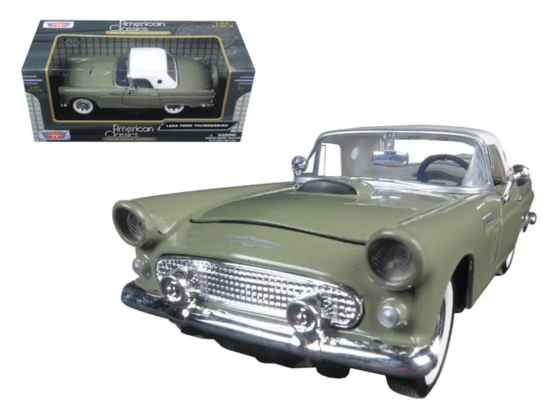 1956 Ford Thunderbird Soft Top Green 1/24 Diecast Model Car By Motormax 1