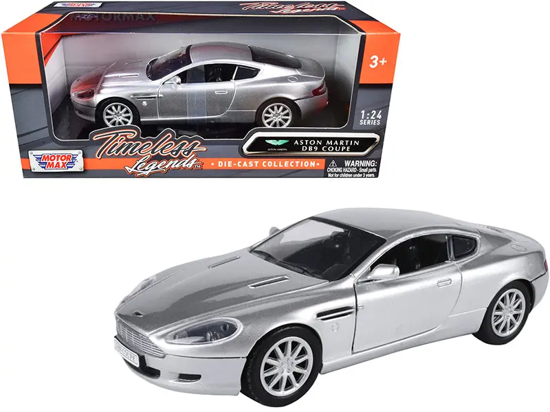 Aston Martin Db9 Coupe Silver Metallic "Timeless Legends" 1/24 Diecast Model Car By Motormax 1