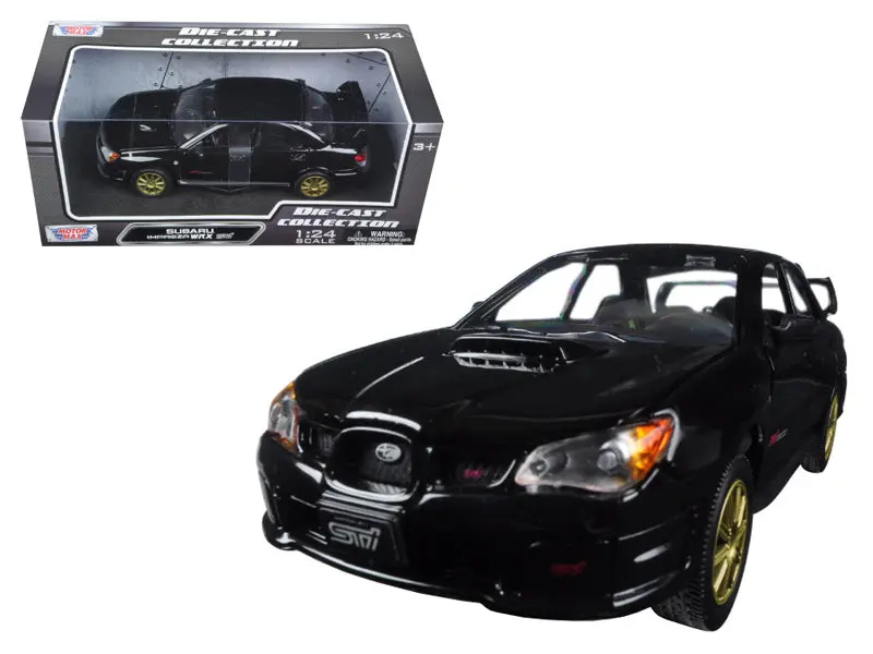 Subaru Impreza Wrx Sti Black 1/24 Diecast Model Car By Motormax 1