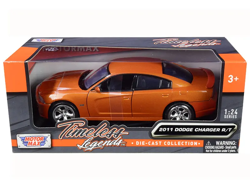 2011 Dodge Charger R/T Hemi Metallic Orange 1/24 Diecast Model Car By Motormax 1