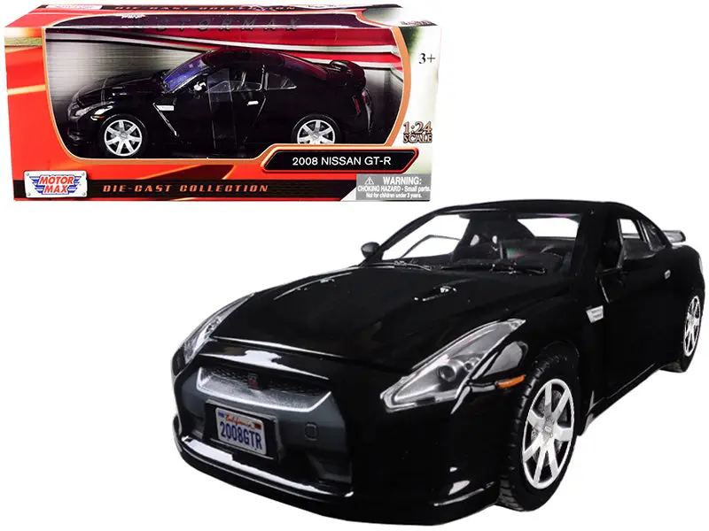 Nissan Gtr R35 Gloss Black 1/24 Diecast Model Car By Motormax 1