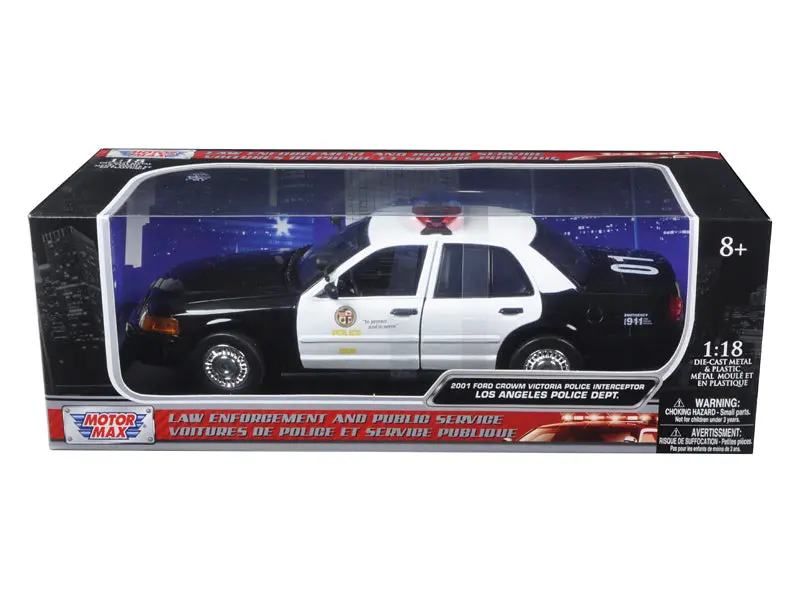 2001 Ford Crown Victoria Los Angeles Police Department (Lapd) Car 1/18 Diecast Car Model By Motormax 1
