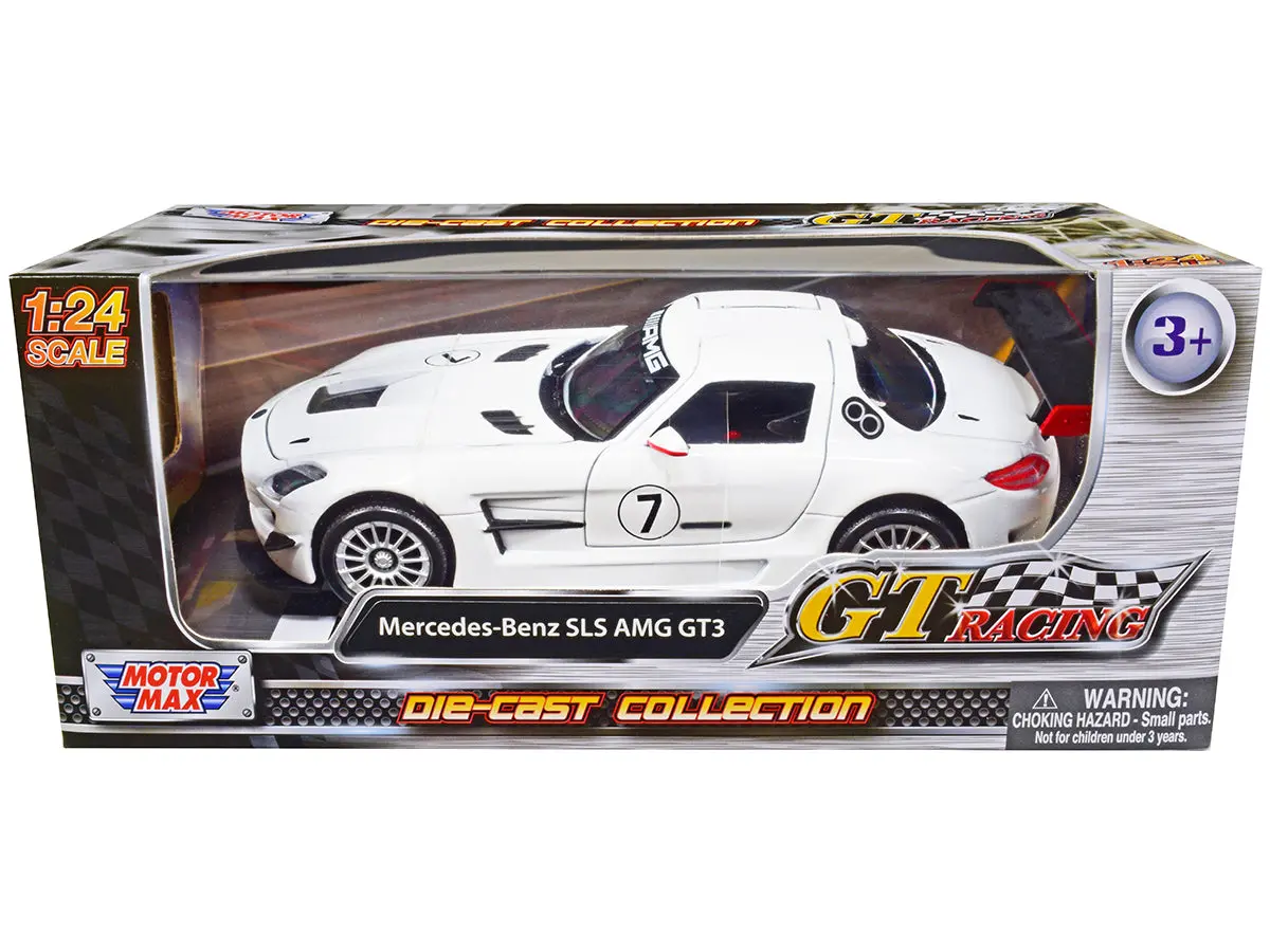 Mercedes-Benz Sls Amg Gt3 #7 White "Gt Racing" Series 1/24 Diecast Model Car By Motormax 1