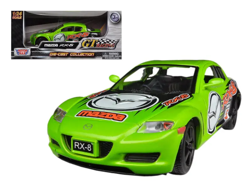 Mazda Rx-8 Green #5 Gt Racing 1/24 Diecast Model Car By Motormax 1