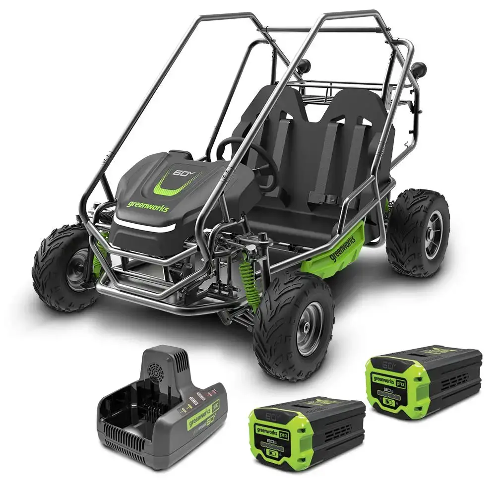 Greenworks 60V All-Terrain 2-Seat Electric Youth Go-Kart 1
