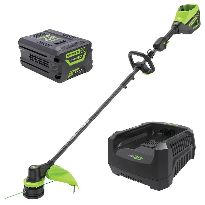 Greenworks St60l2511 60V Carbon Fibre Shaft 4.0Ah String Trimmer Kit 1