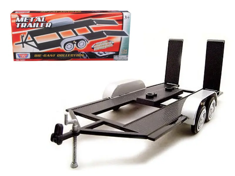 Diecast Tandem Car Trailer  For 1/24 Scale Diecast Models By Motormax 1