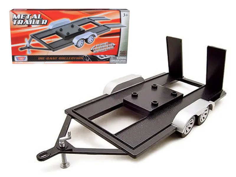 Diecast Tandem Car Trailer For 1/18 Diecast Models By Motormax 1