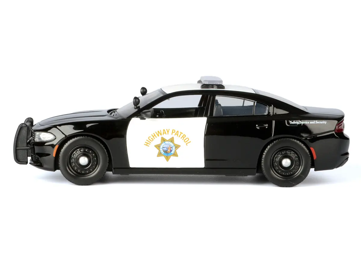 2023 Dodge Charger Pursuit Police Car "California Highway Patrol" Black And White "Law Enforcement And Public Service" Series 1/24 Diecast Model Car By Motormax 2