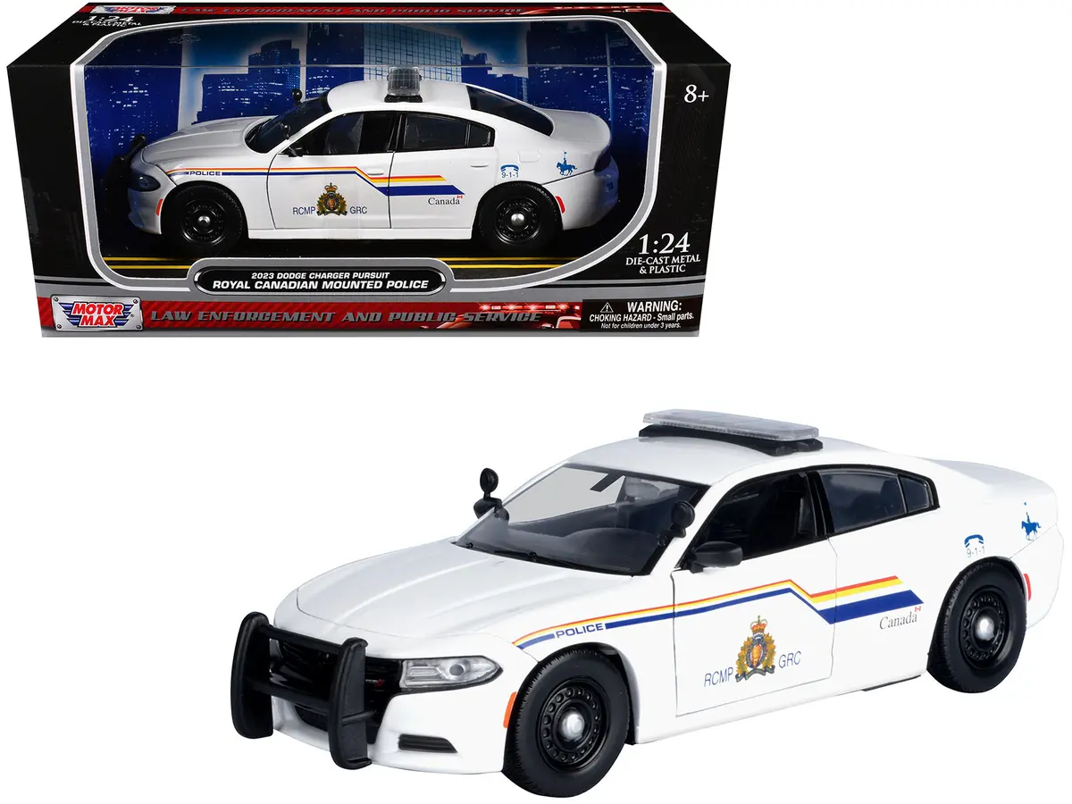 2023 Dodge Charger Pursuit Police Car "Rcmp (Royal Canadian Mounted Police)" White "Law Enforcement And Public Service" Series 1/24 Diecast Model Car By Motormax 1