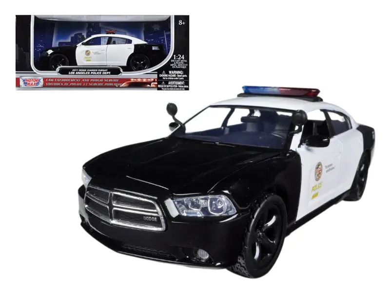 2011 Dodge Charger Pursuit Lapd Police Car 1/24 Diecast Model Car By Motormax 1