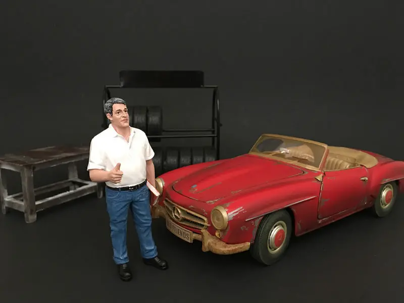 "Mechanic" Manager Tim Accessory Figure For 1/24 Diecast Models By American Diorama 1