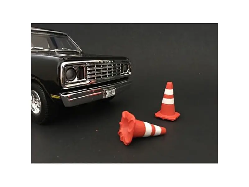 "Traffic Cones" (4 Piece Set) For 1/24 Scale Diecast Models By American Diorama 1