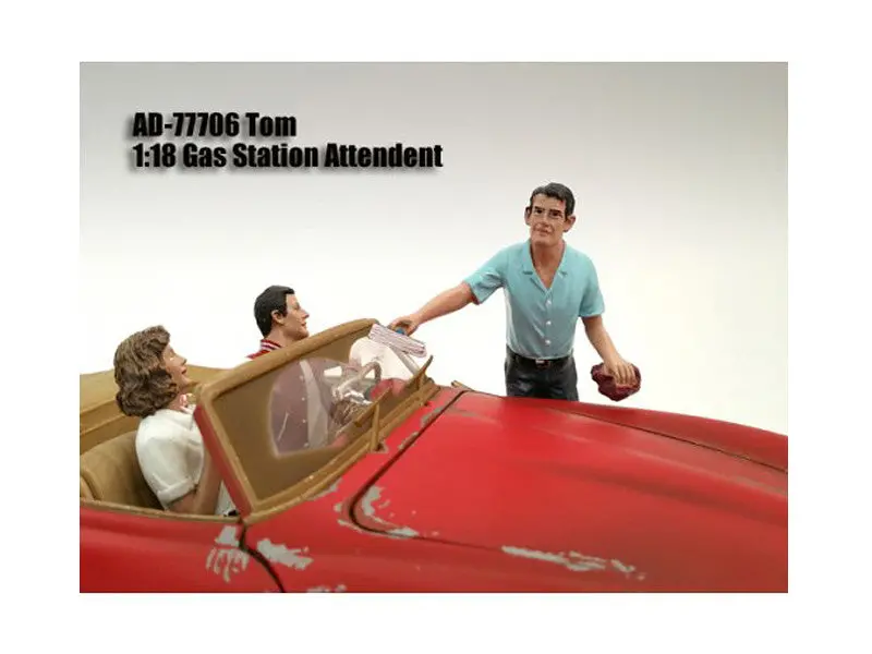 "Gas Station Attendant - Tom" Figure For 1/18 Diecast Models By American Diorama 1
