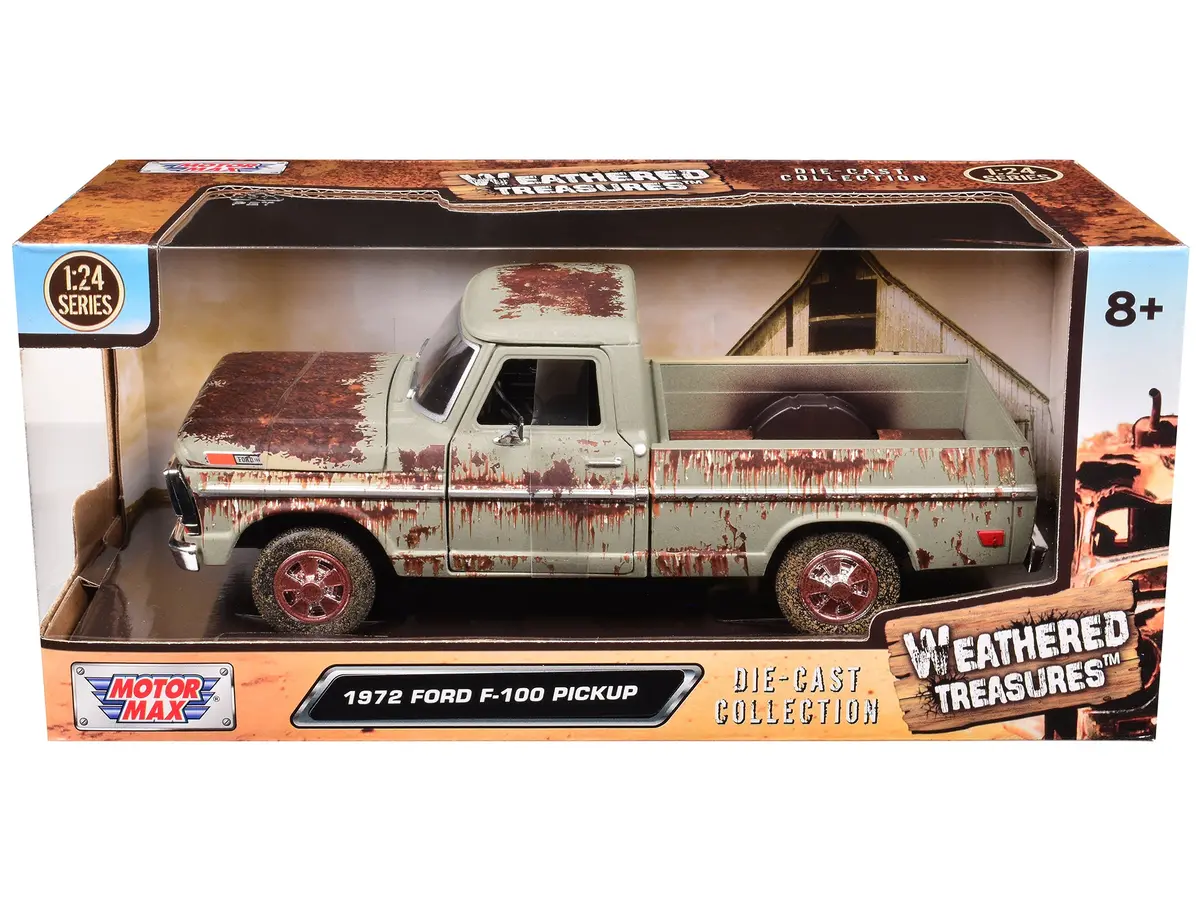 1972 Ford F-100 Pickup Truck Beige (Rusted) "Weathered Treasures" Series 1/24 Diecast Model By Motormax 1