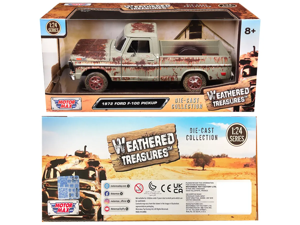 1972 Ford F-100 Pickup Truck Beige (Rusted) "Weathered Treasures" Series 1/24 Diecast Model By Motormax 2