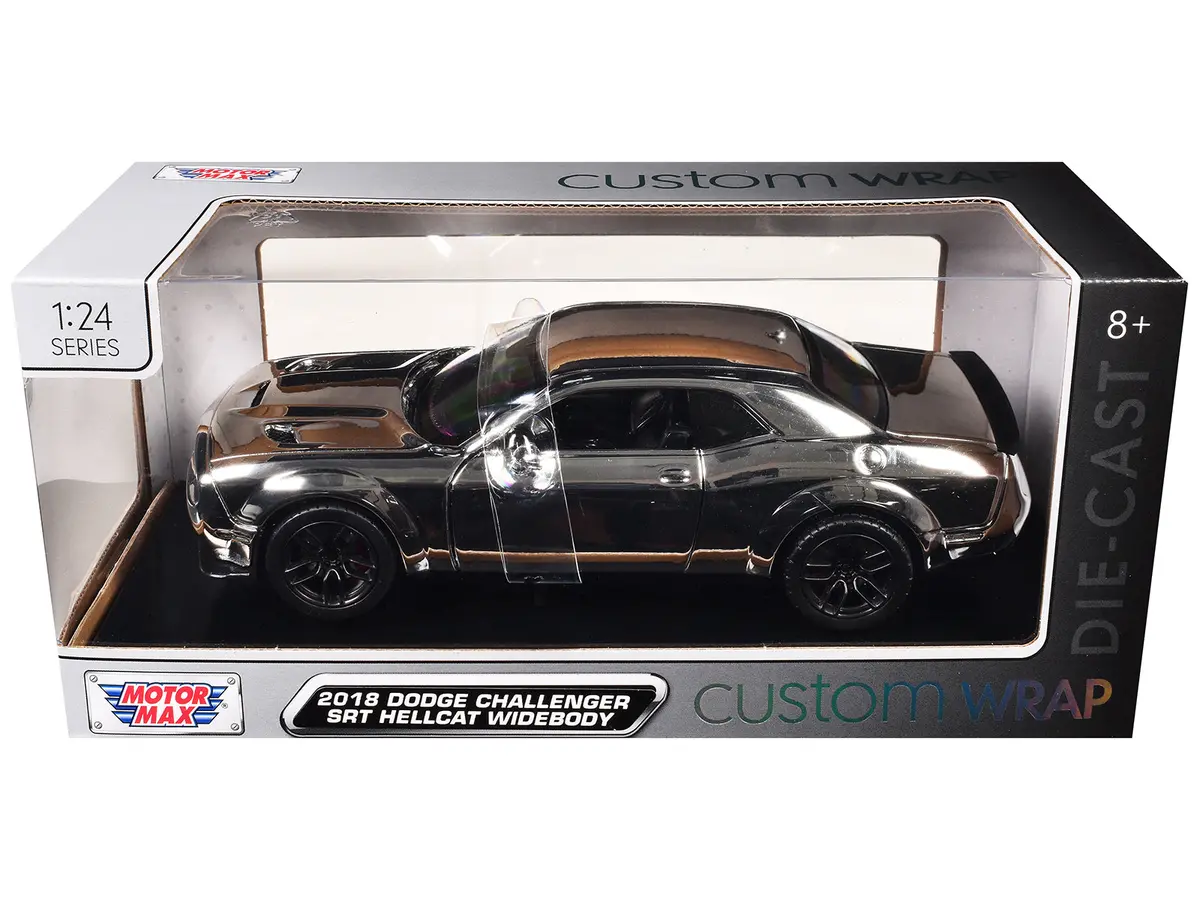 2018 Dodge Challenger Srt Hellcat Widebody Chrome "Custom Wrap" Series 1/24 Diecast Model Car By Motormax 1
