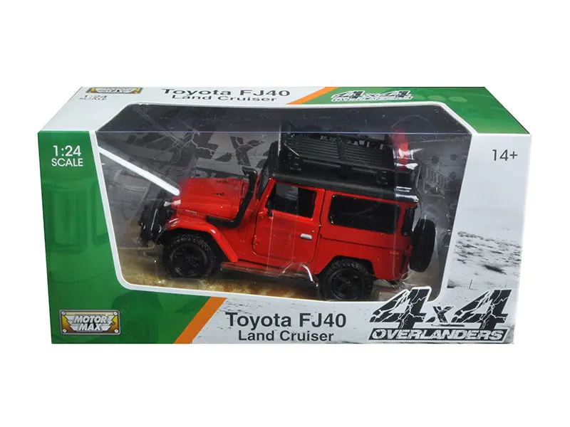 Toyota Fj40 Land Cruiser Red "4X4 Overlanders" Series 1/24 Diecast Model By Motormax 1