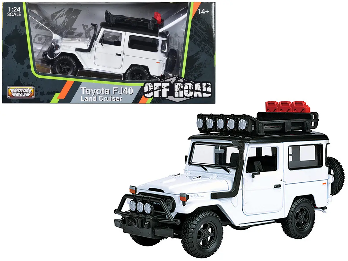 Toyota Fj40 Land Cruiser White "4X4 Overlanders" Series 1/24 Diecast Model By Motormax 1