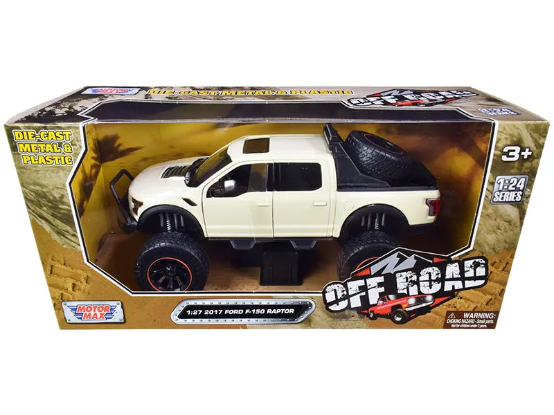 2017 Ford F-150 Raptor Off-Road Pickup Truck Cream 1/27 Diecast Model By Motormax 1