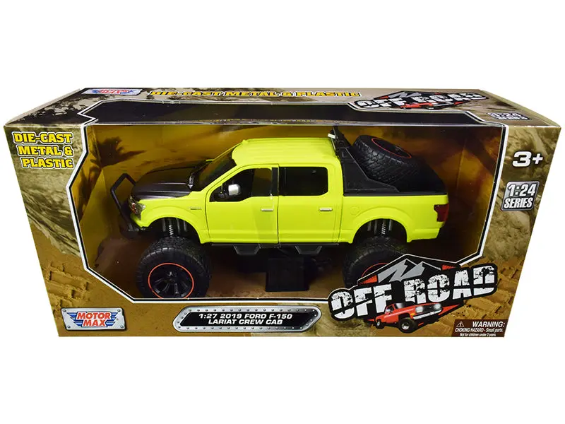 2019 Ford F-150 Lariat Crew Cab Pickup Truck Off Road Bright Green 1/27 Diecast Model By Motormax 1