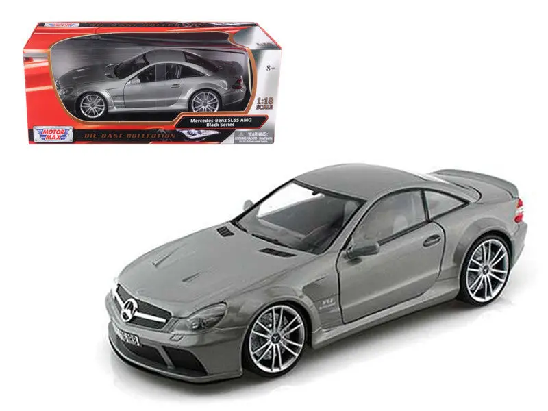 Mercedes Sl65 Amg Black Series (R230) Grey 1/18 Diecast Model Car By Motormax 1