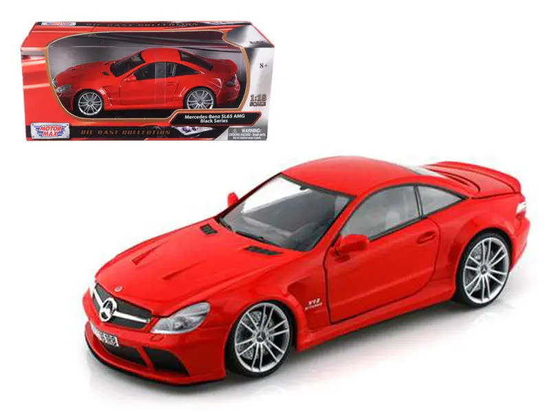 Mercedes Sl65 Amg Black Series (R230) Red 1/18 Diecast Model Car By Motormax 1