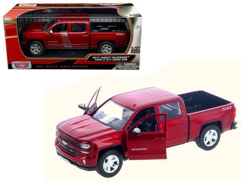 2017 Chevrolet Silverado 1500 Lt Z71 Crew Cab Metallic Red 1/27 Diecast Model By Motormax 1