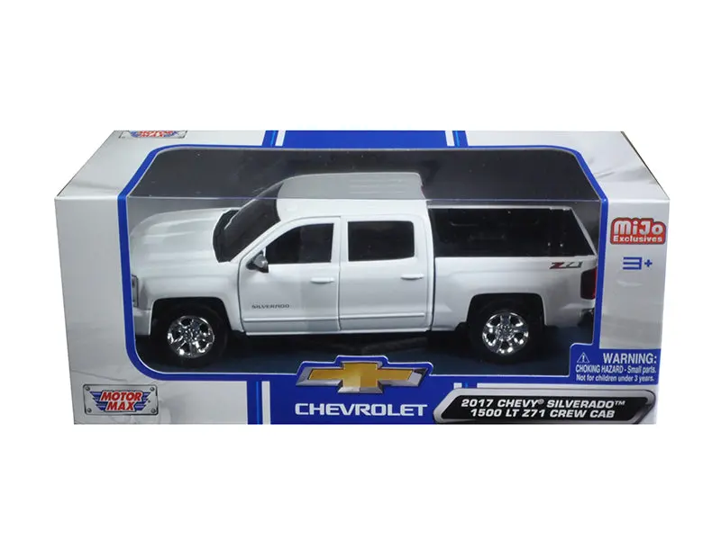 2017 Chevrolet Silverado 1500 Lt Z71 Crew Cab White 1/27 Diecast Model By Motormax 1