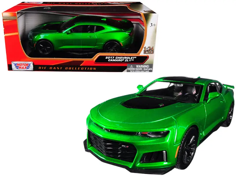 2017 Chevrolet Camaro Zl1 Metallic Green 1/24 Diecast Model Car By Motormax 1