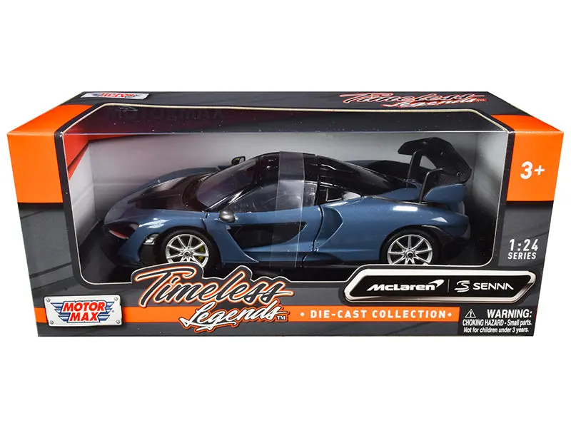 Mclaren Senna Gray Metallic And Black "Timeless Legends" 1/24 Diecast Model Car By Motormax 1