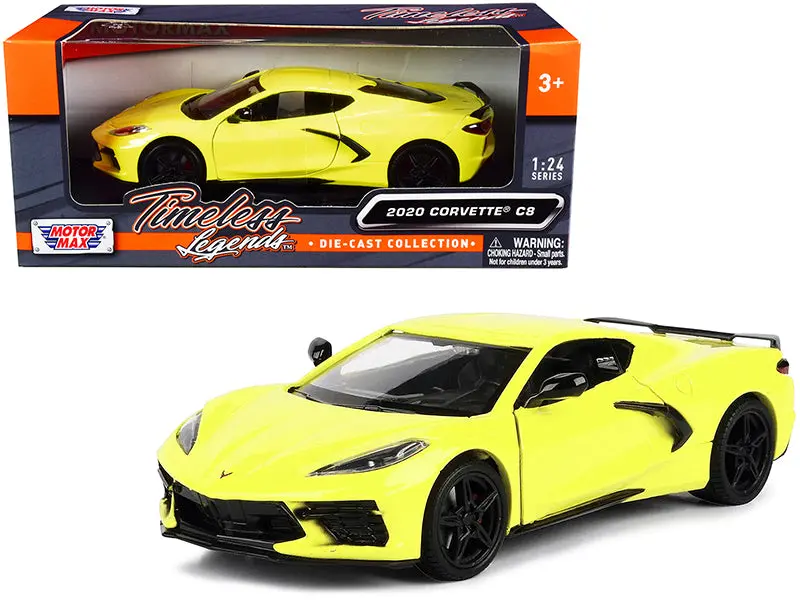 2020 Chevrolet Corvette C8 Stingray Yellow "Timeless Legends" 1/24 Diecast Model Car By Motormax 1